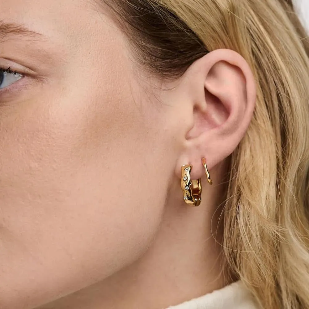 ORELIA - Molton Hoop Earrings with Swarovski Crystals