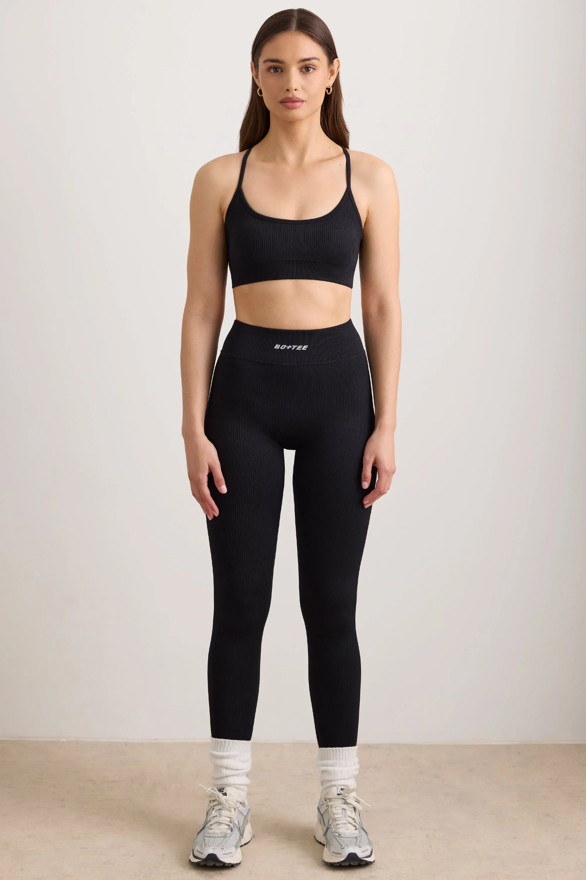 Petite FlexiRib High Waist Leggings in Black