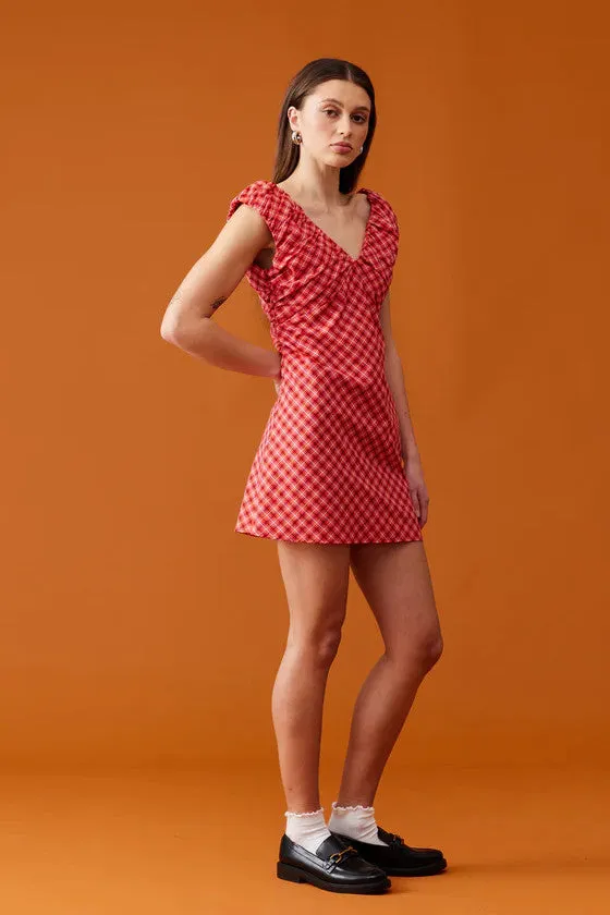 Ruby - Raquel Mini Dress, Red Tartan
