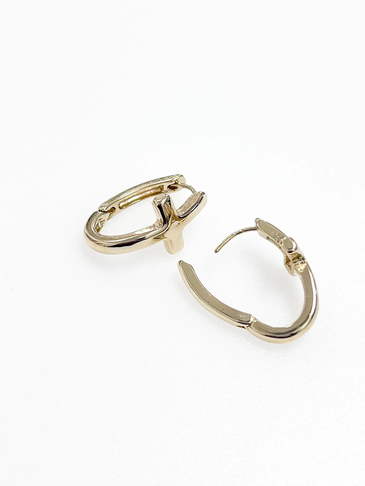 Sadie - Gold Cross Hoop Earrings