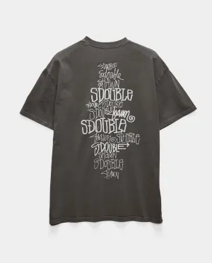 S/Double - Script Stack T-Shirt - Washed Black