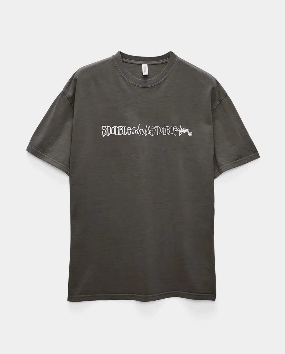 S/Double - Script Stack T-Shirt - Washed Black
