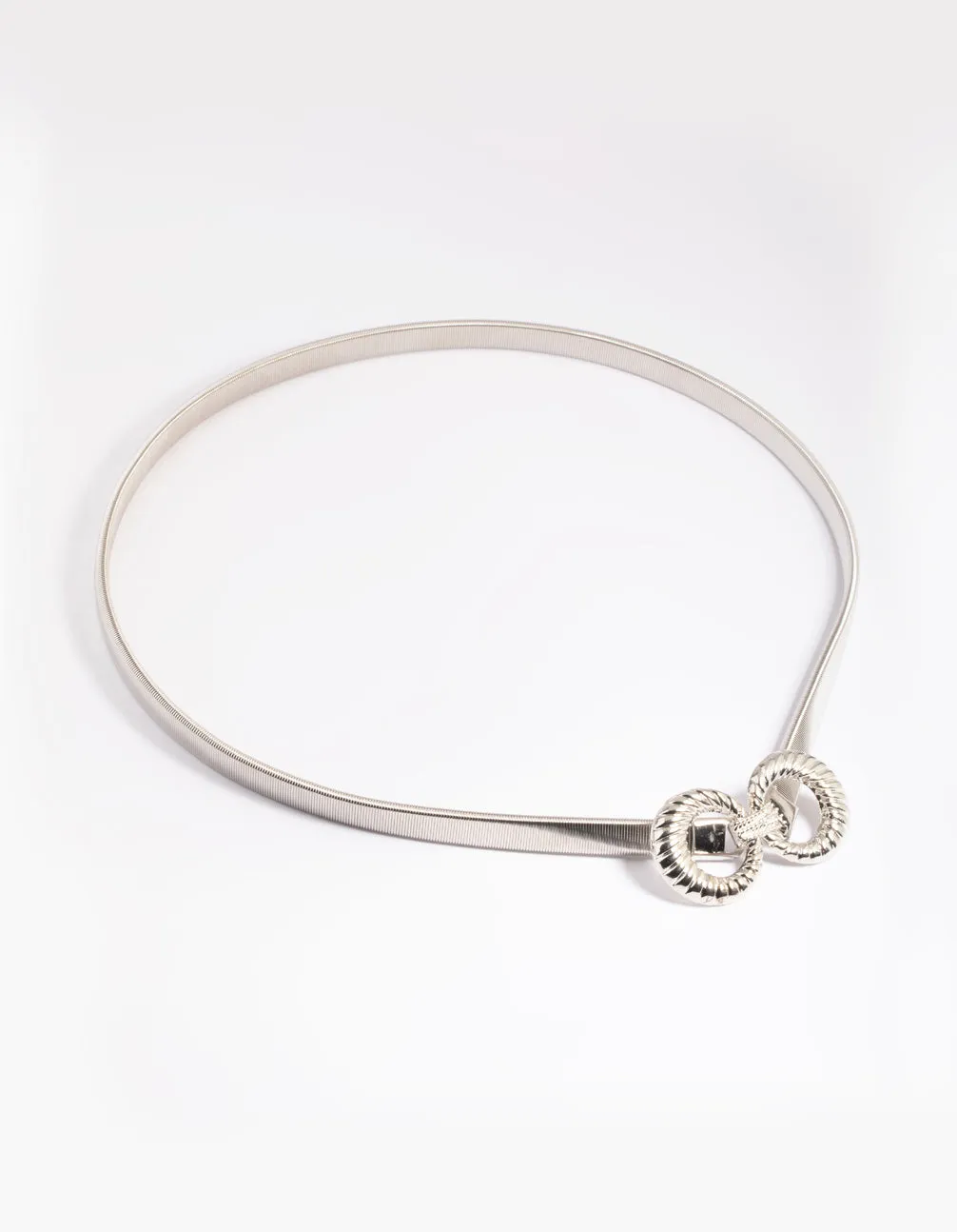 Silver Buckle Stretch Belt