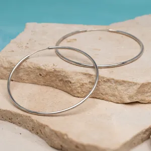 Silver Hoops Medium