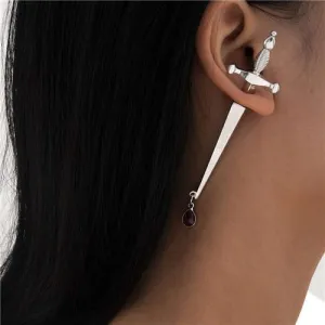 Silver Silver Sword Bold Earrings