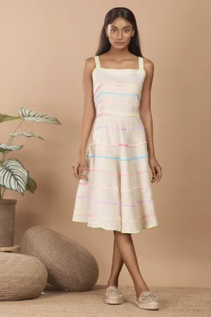 Sleeveless Cream Linen Dress