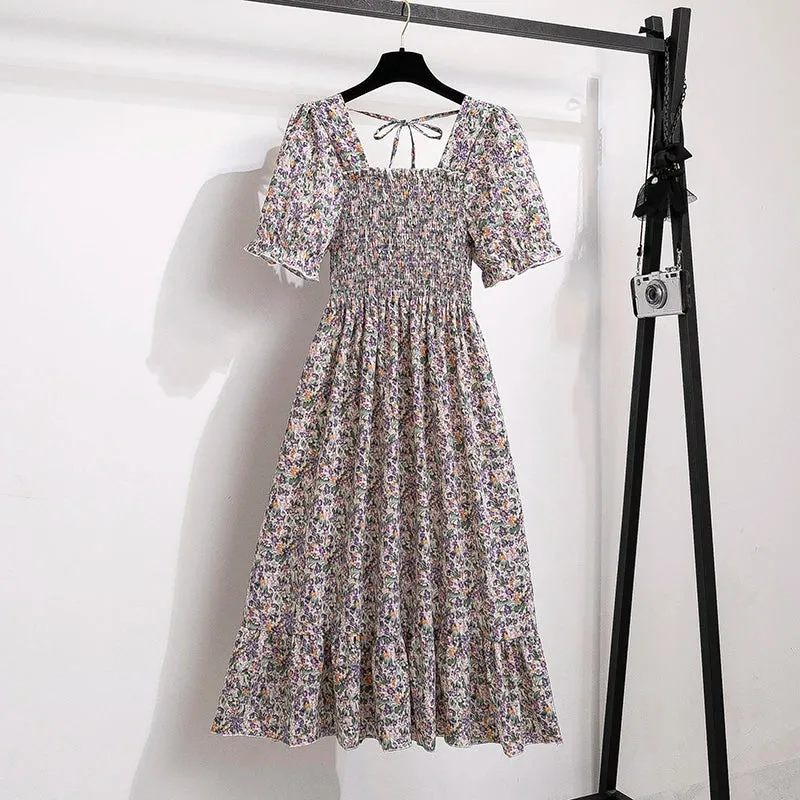 Spring Summer Chiffon Dresses Fashion Female A-line Casual Dress