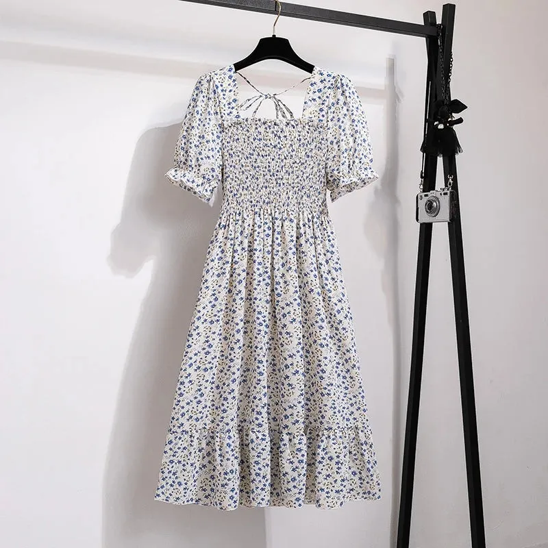 Spring Summer Chiffon Dresses Fashion Female A-line Casual Dress