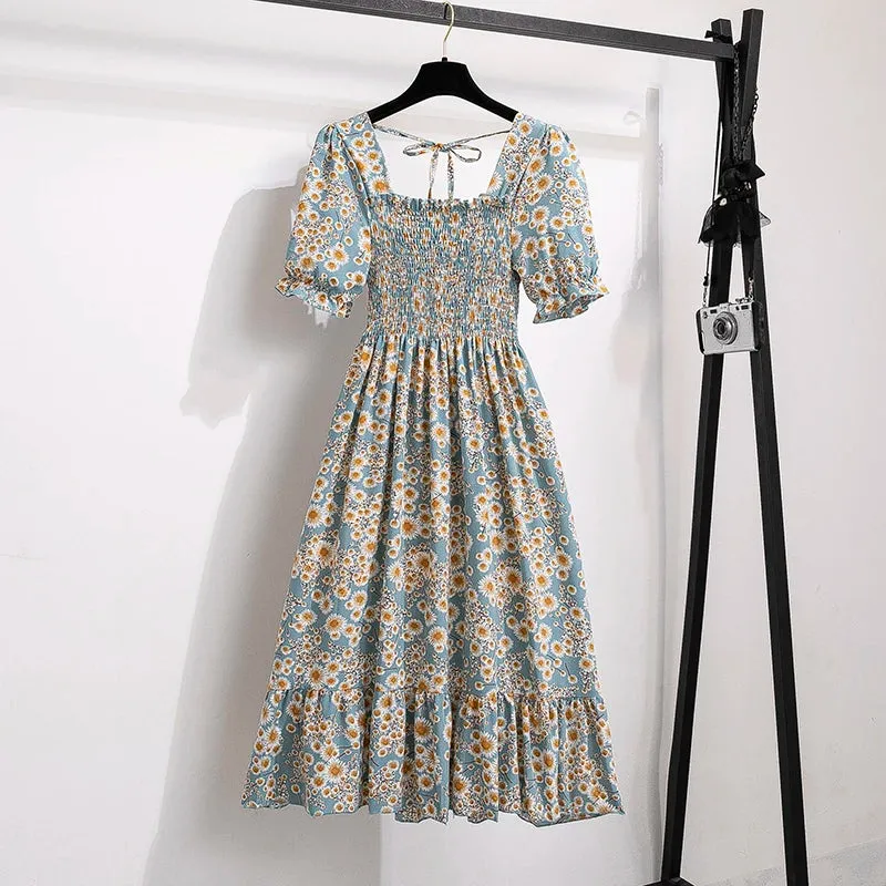 Spring Summer Chiffon Dresses Fashion Female A-line Casual Dress