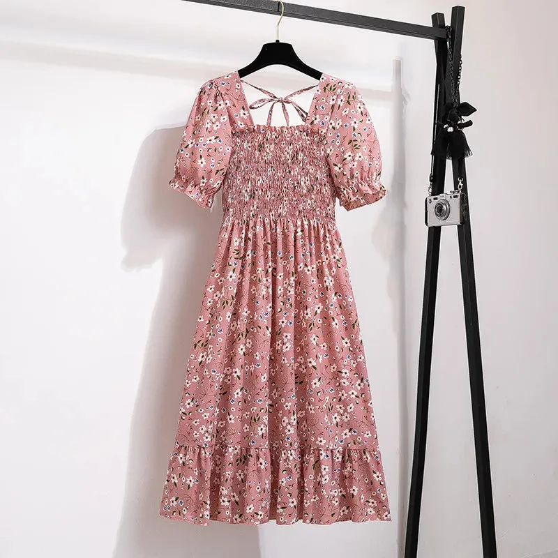 Spring Summer Chiffon Dresses Fashion Female A-line Casual Dress