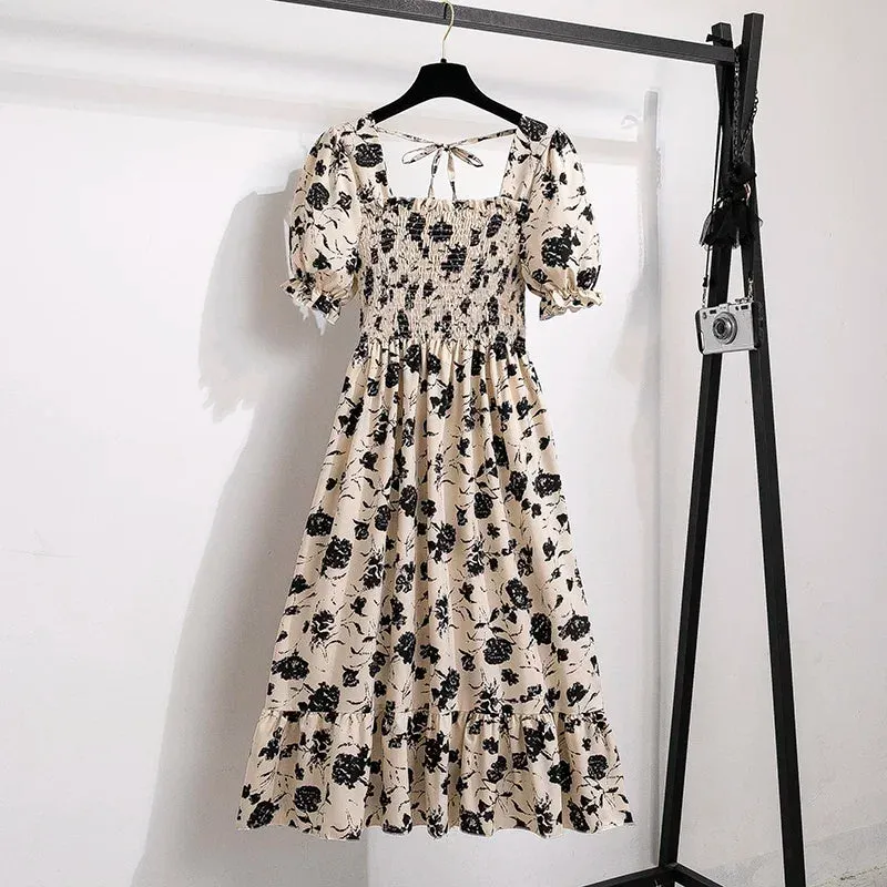 Spring Summer Chiffon Dresses Fashion Female A-line Casual Dress