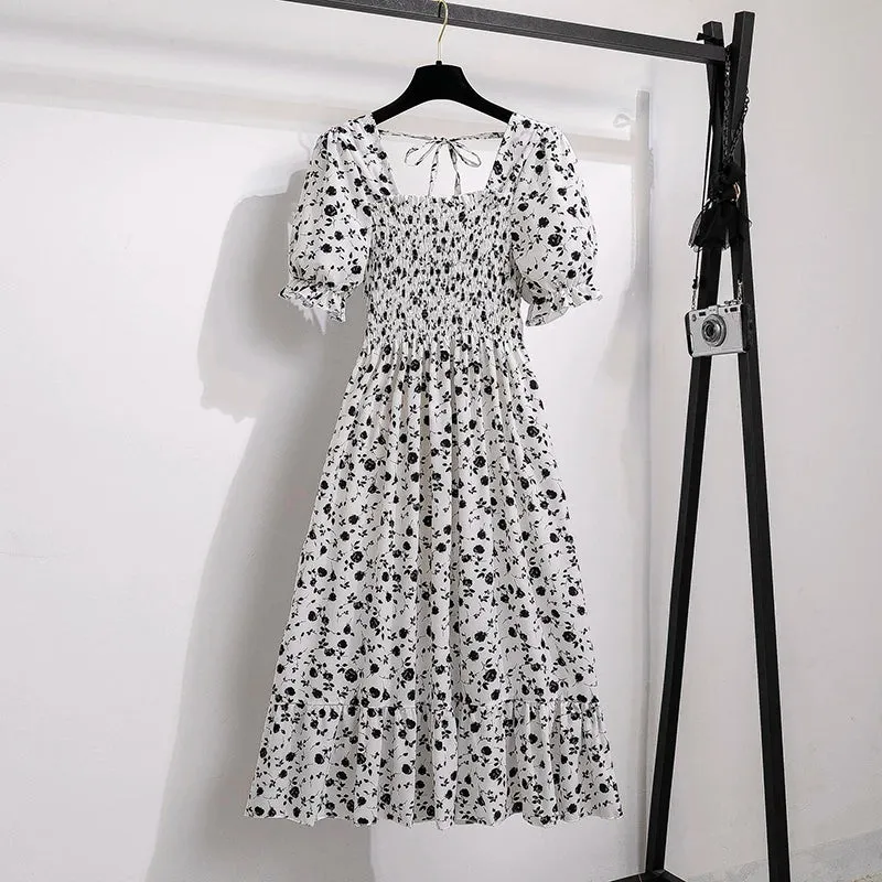 Spring Summer Chiffon Dresses Fashion Female A-line Casual Dress