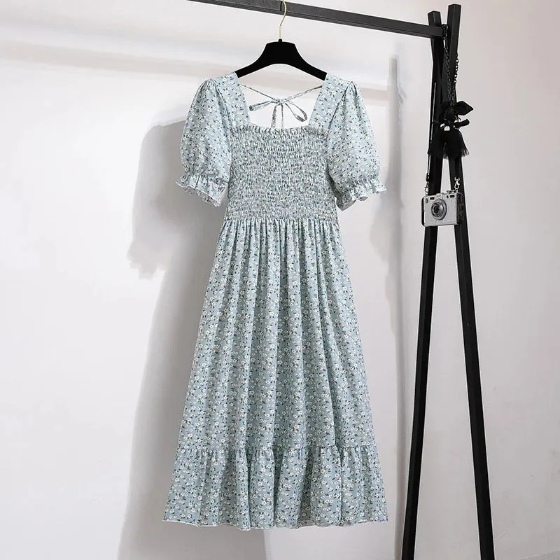Spring Summer Chiffon Dresses Fashion Female A-line Casual Dress