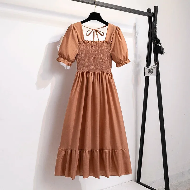 Spring Summer Chiffon Dresses Fashion Female A-line Casual Dress