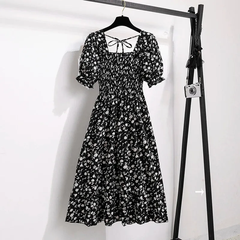 Spring Summer Chiffon Dresses Fashion Female A-line Casual Dress