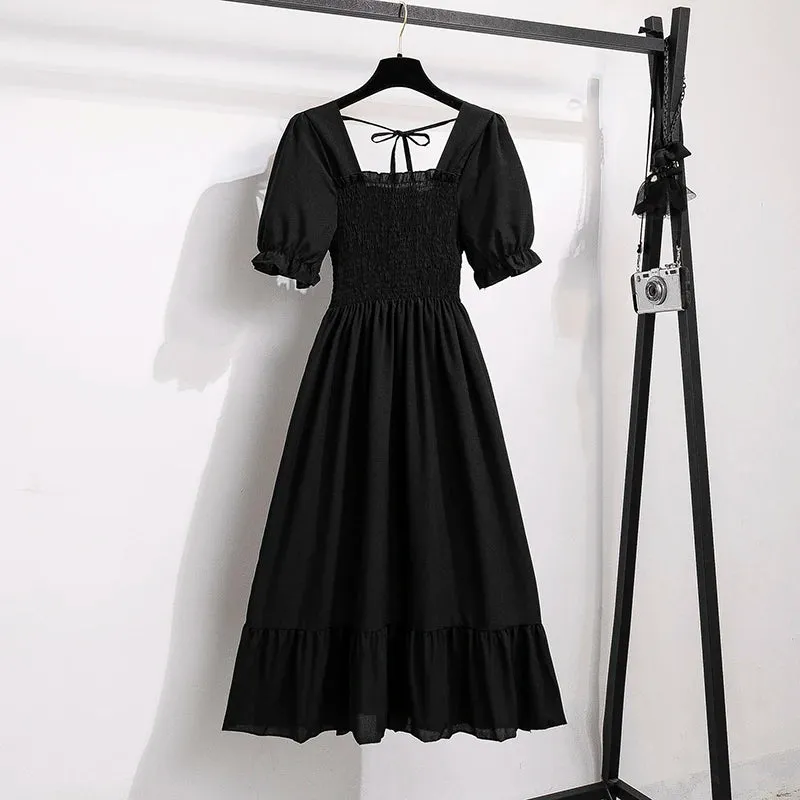 Spring Summer Chiffon Dresses Fashion Female A-line Casual Dress