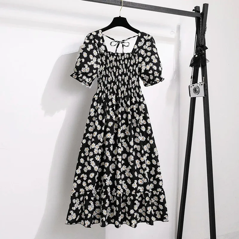 Spring Summer Chiffon Dresses Fashion Female A-line Casual Dress
