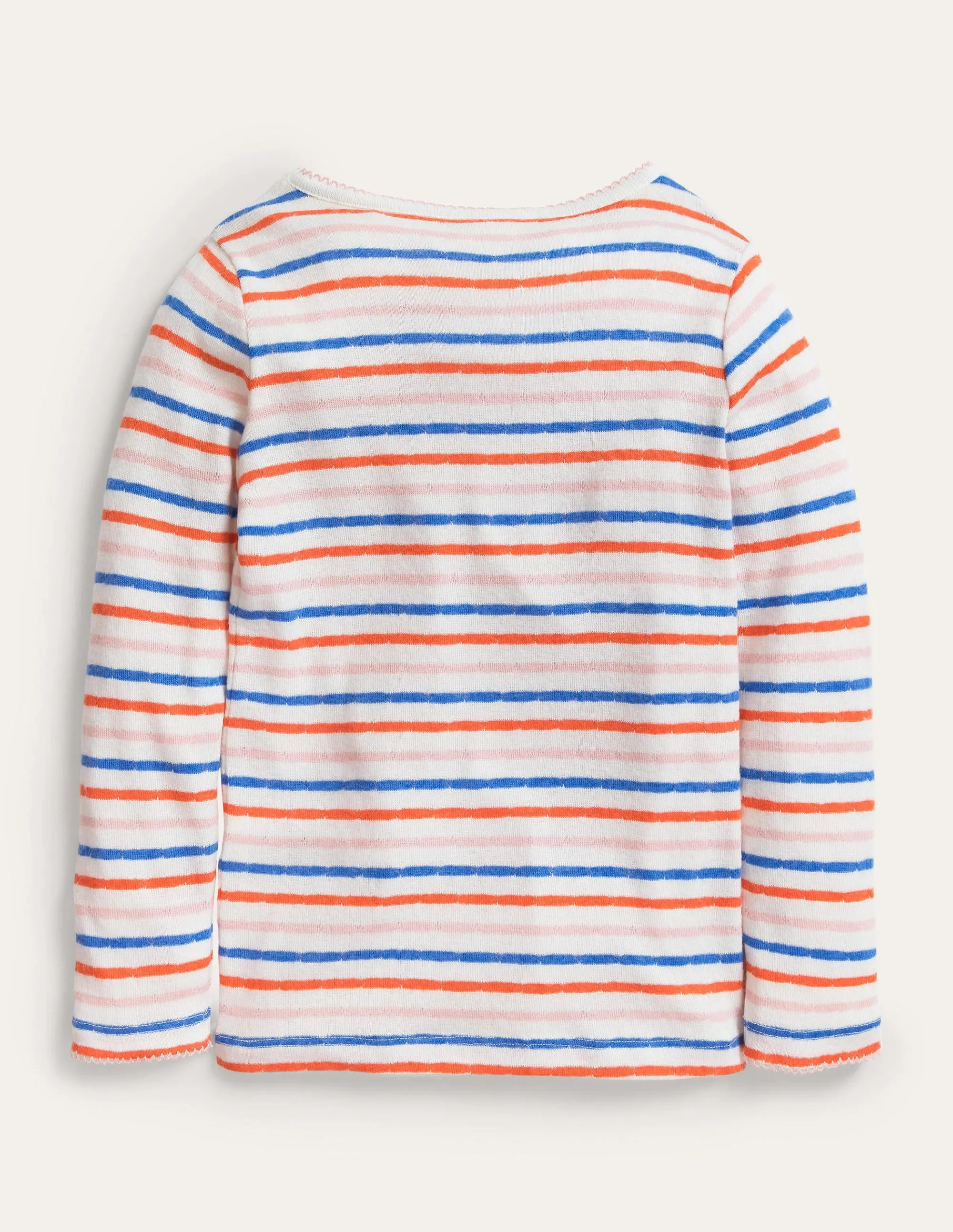 Supersoft Pointelle T-shirt-Mandarin Red/Provence Blue