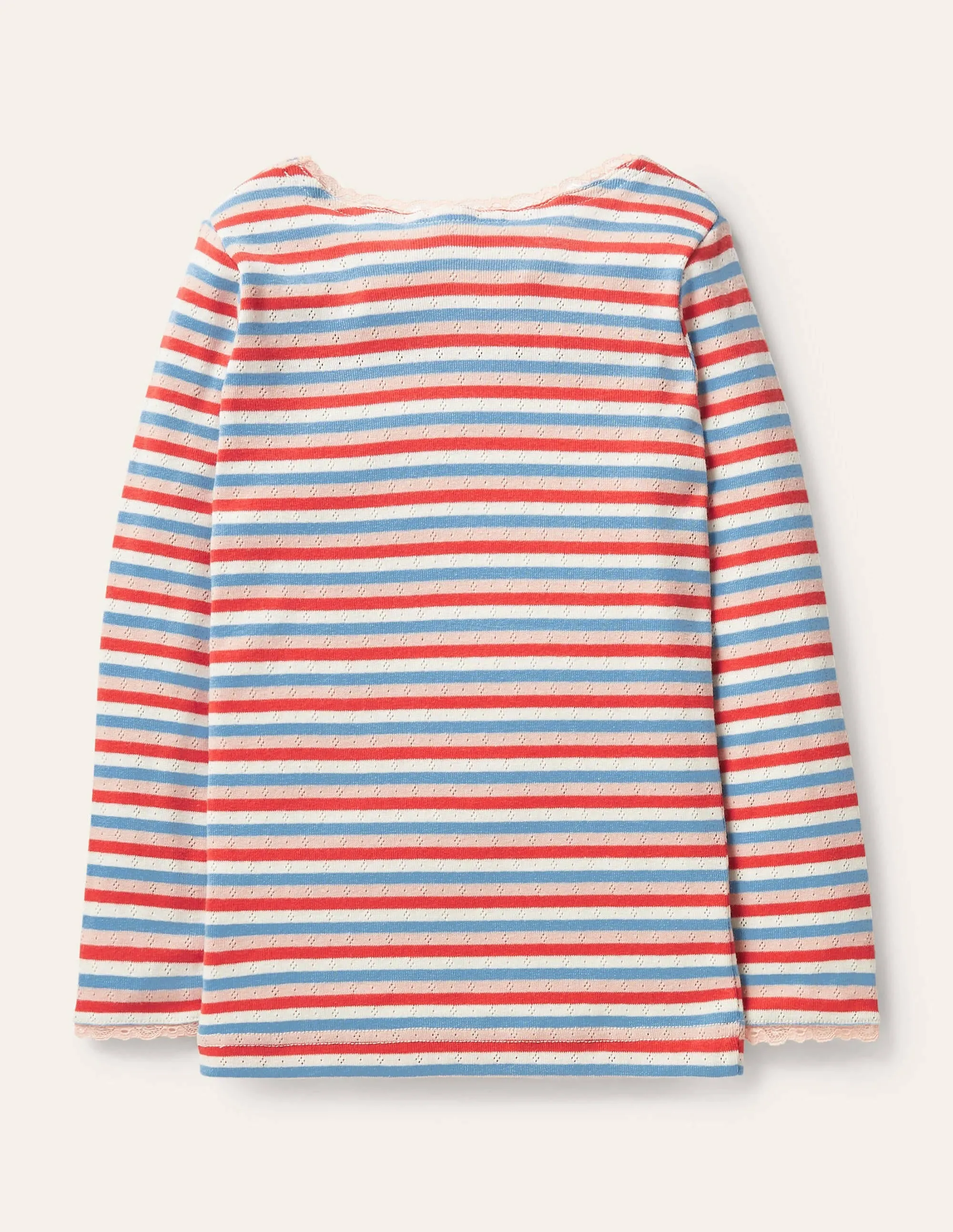 Supersoft Pointelle T-shirt-Surfboard Blue/ Rosehip Pink