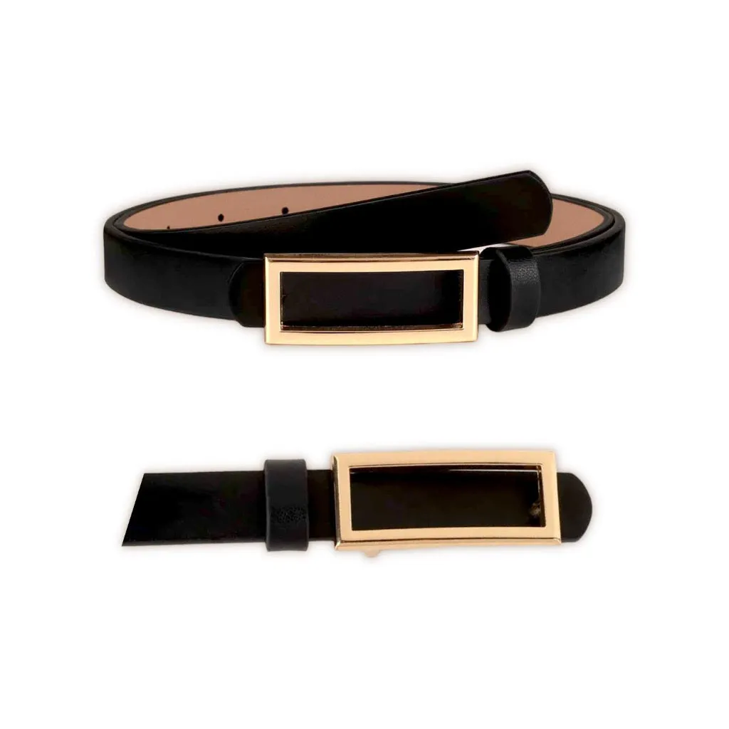 TAILLE Skinny Rectangular Buckle Adjustable Belt