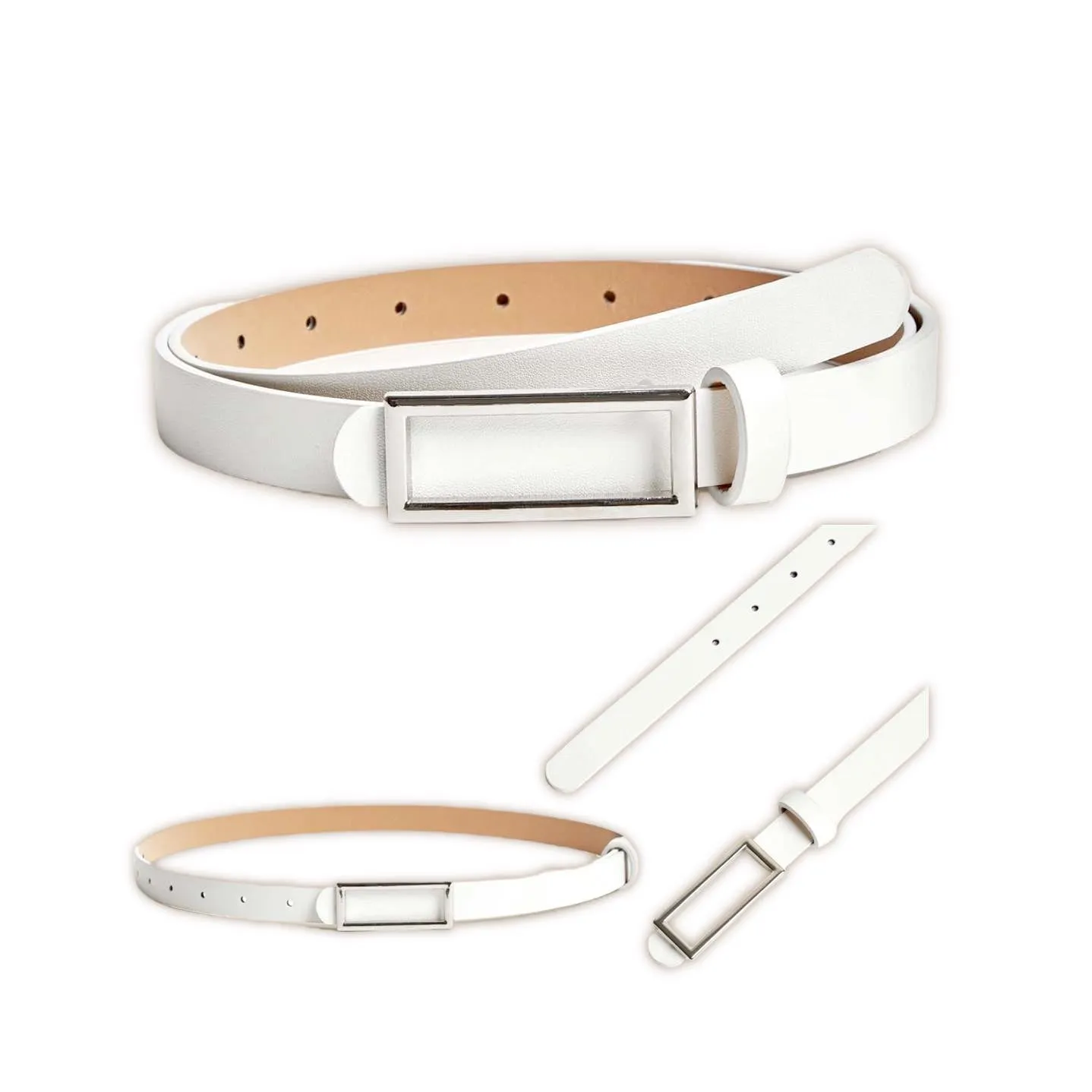 TAILLE Skinny Rectangular Buckle Adjustable Belt