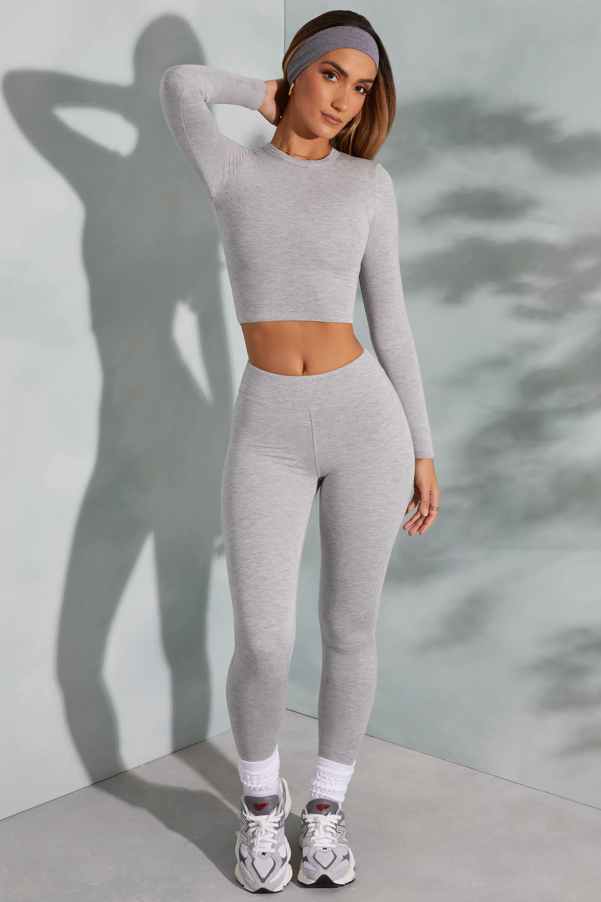 Tall High Waist Leggings in Marled Grey
