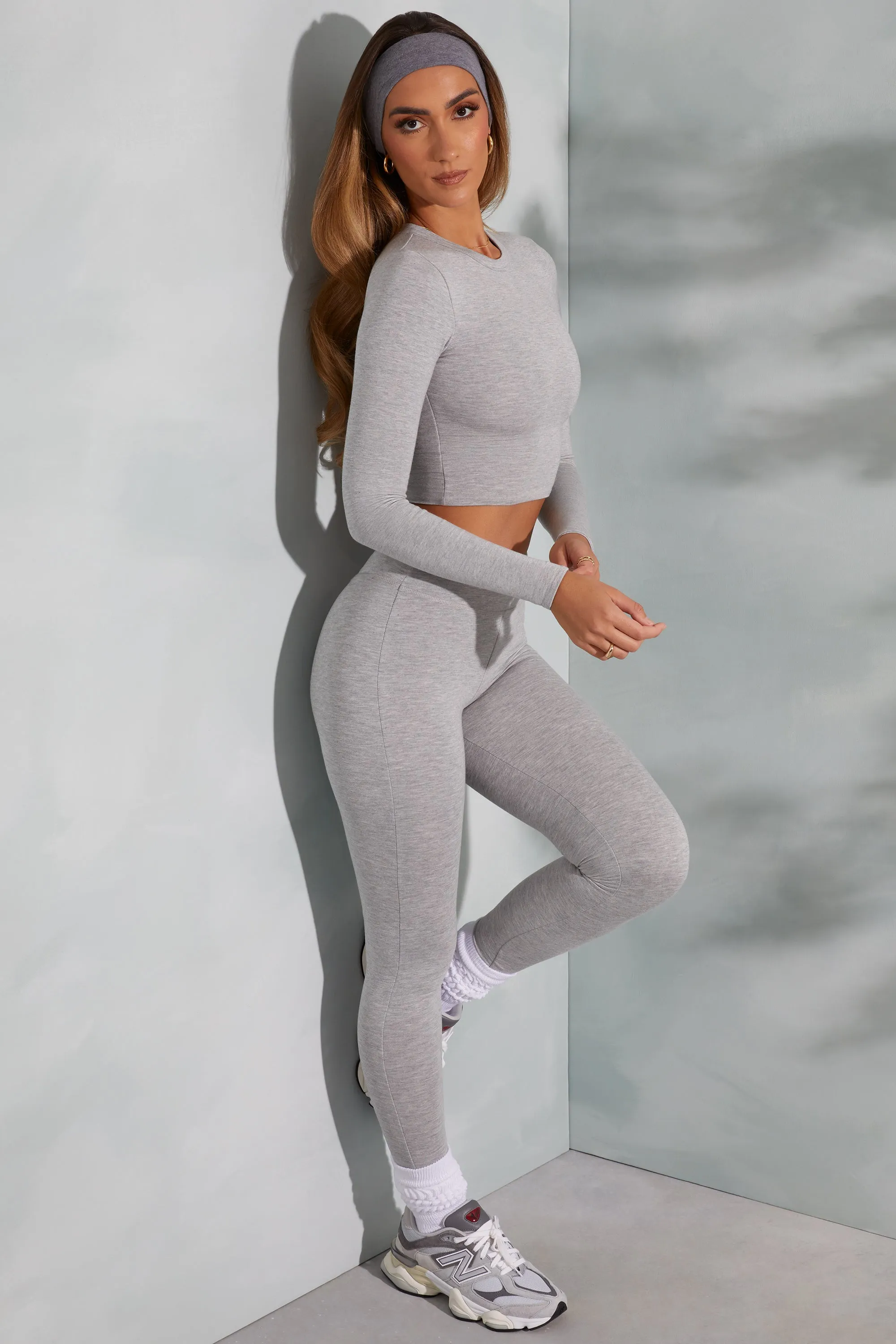 Tall High Waist Leggings in Marled Grey