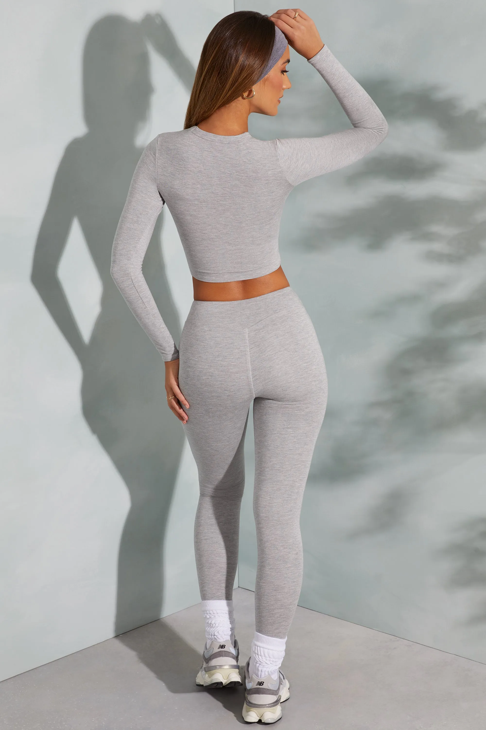 Tall High Waist Leggings in Marled Grey