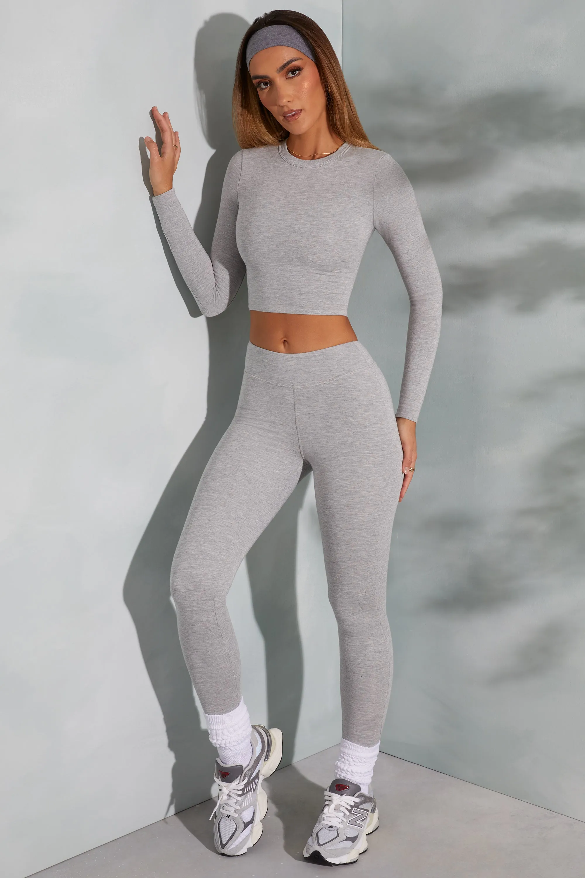 Tall High Waist Leggings in Marled Grey