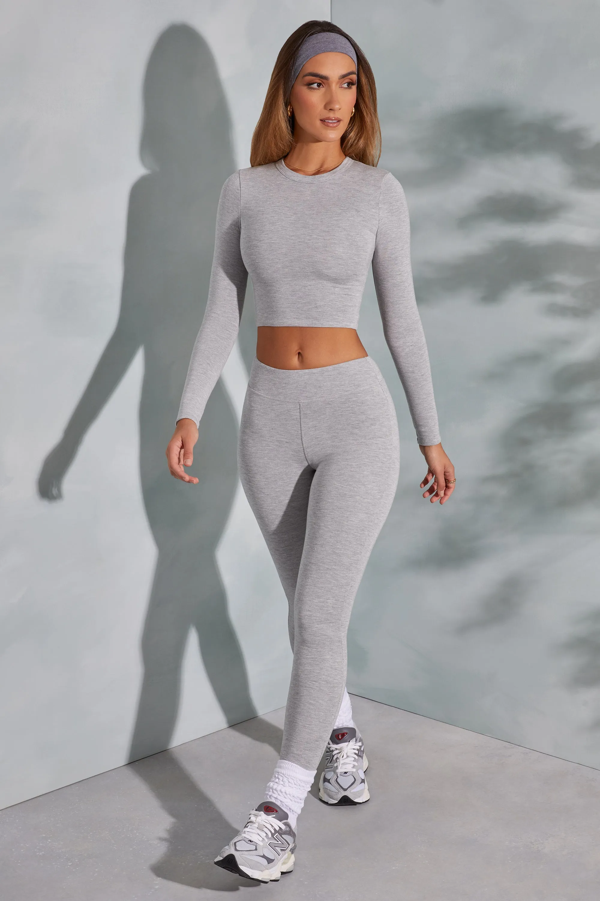 Tall High Waist Leggings in Marled Grey