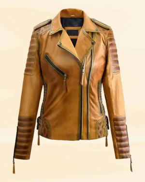 The Pricy Burnt Mustard Leather Jacket