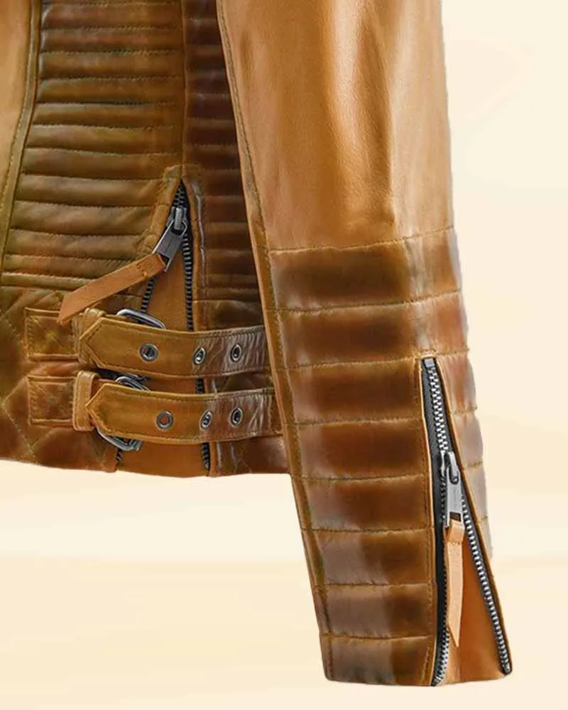 The Pricy Burnt Mustard Leather Jacket