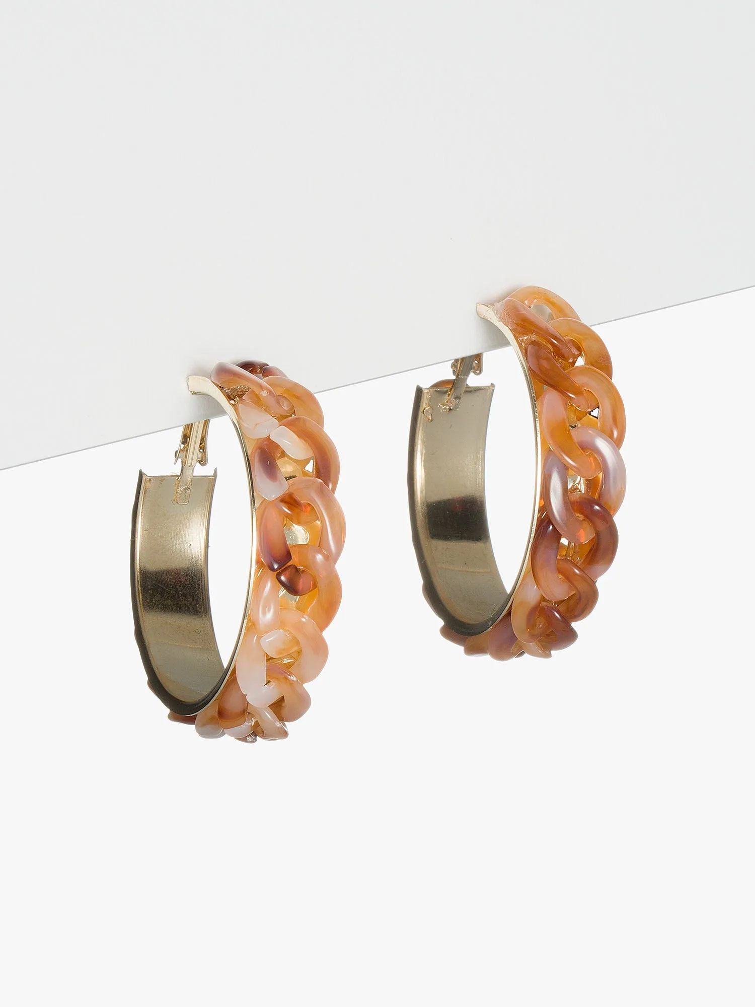 Tortoise Shell Acrylic Hoop Earrings