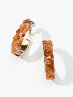 Tortoise Shell Acrylic Hoop Earrings
