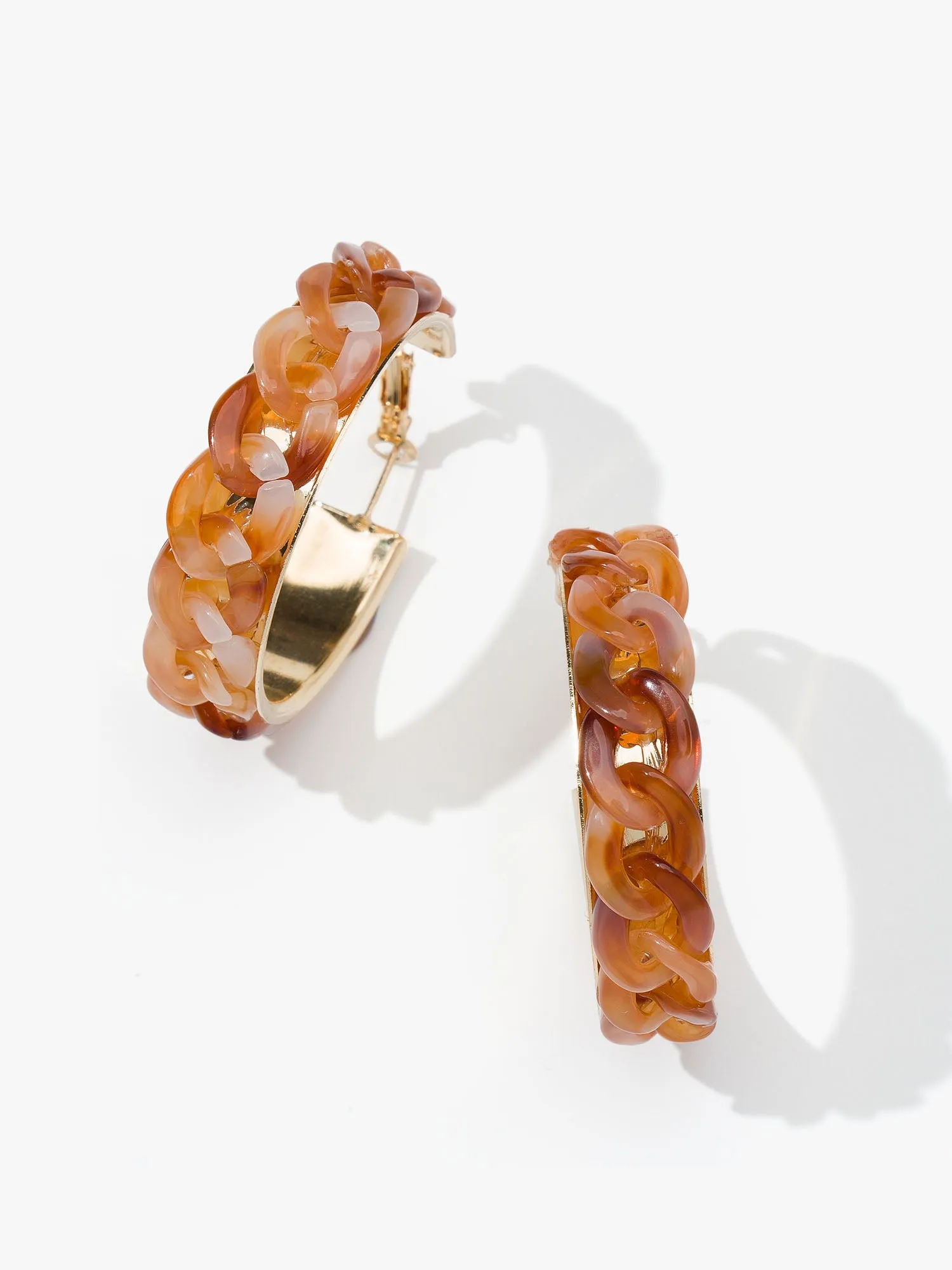 Tortoise Shell Acrylic Hoop Earrings