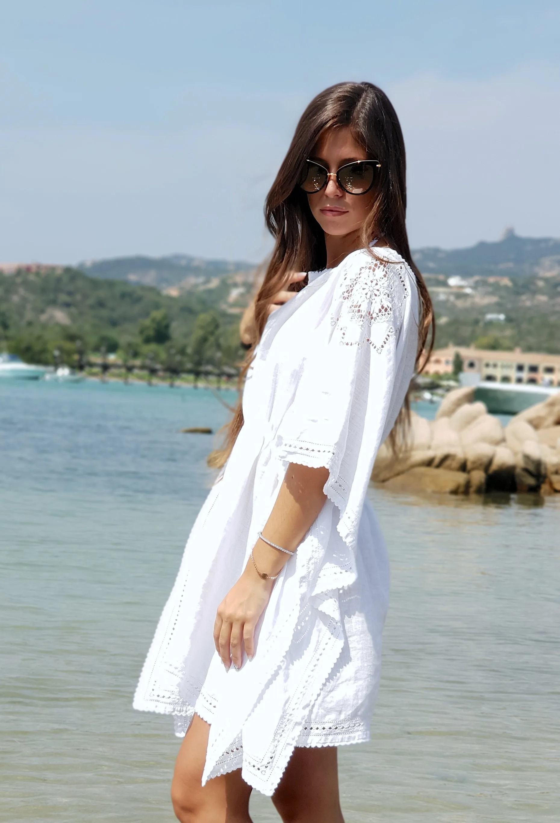 Vasilisa Beach Dress in Elegant White
