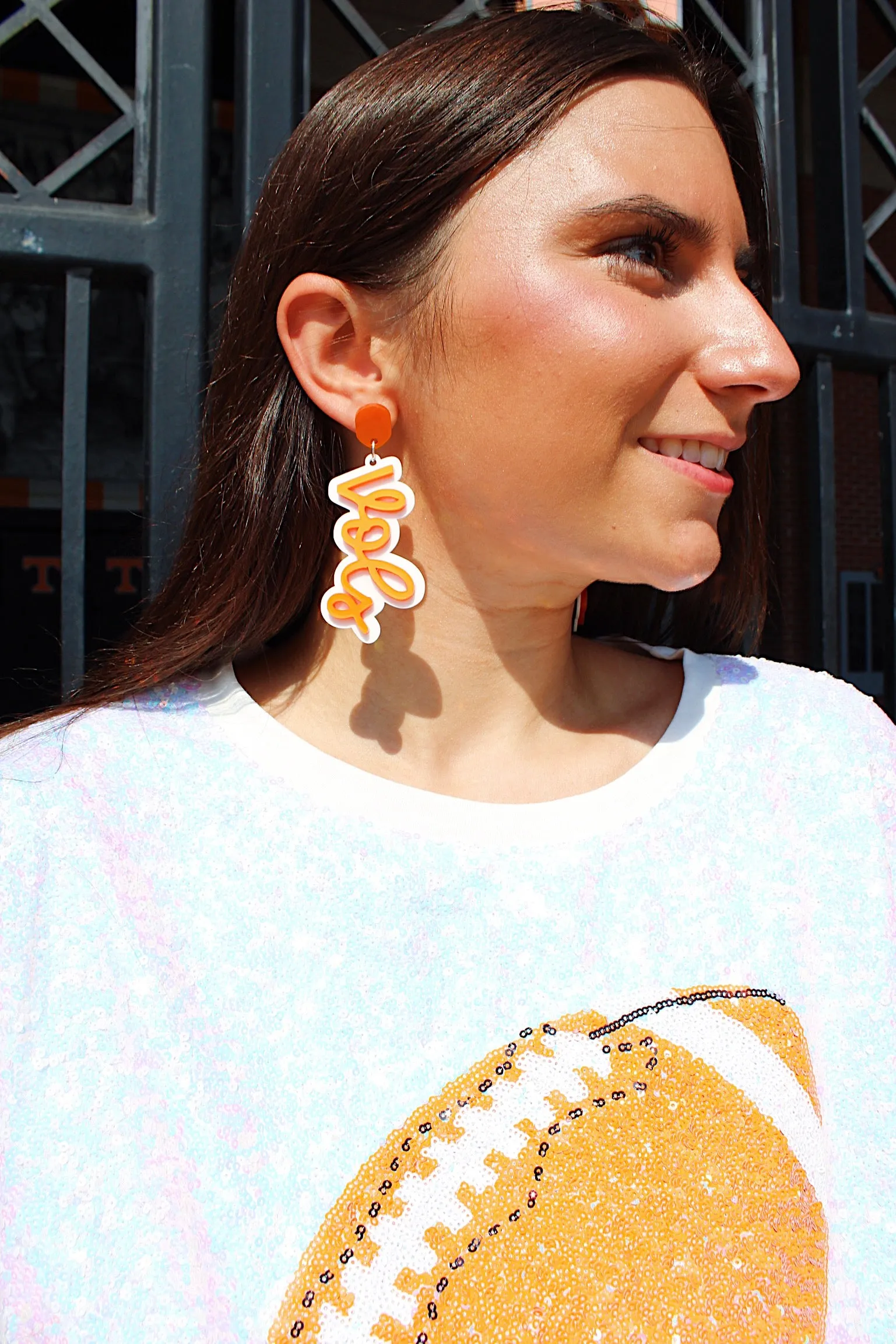 Vols Layered Script Earrings