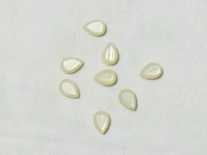 White Transparent Drop Glass Stones - 14x10  mm