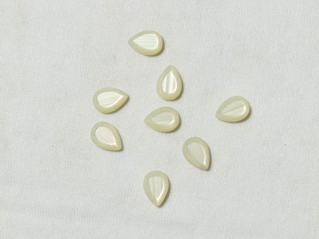 White Transparent Drop Glass Stones - 14x10  mm