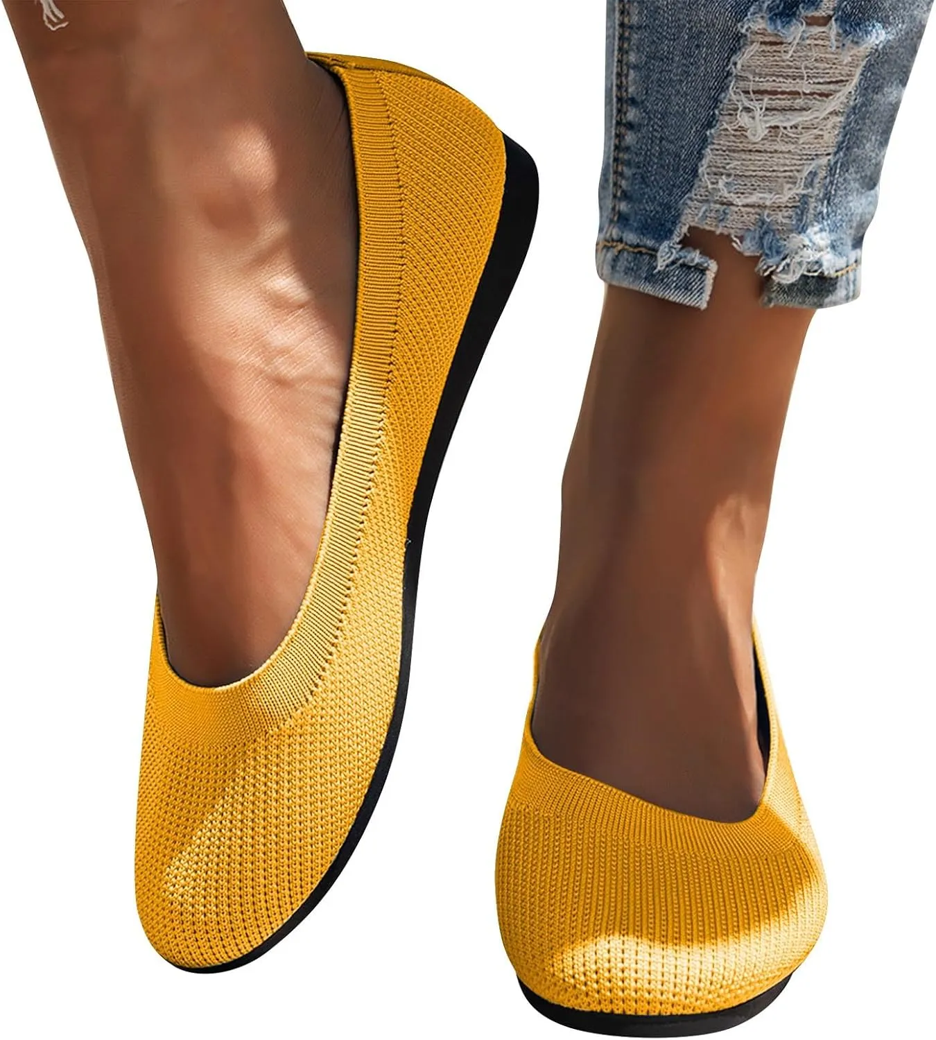Women's Flat Shoes Flying Weave Round Toe Shallow Mouth Retro Colorblocking One Foot Stirrup Casual Work Single Shoes