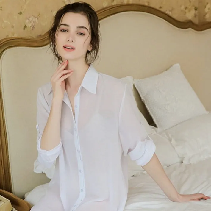 Women's Loose Style Long Tops Blouse Shirt